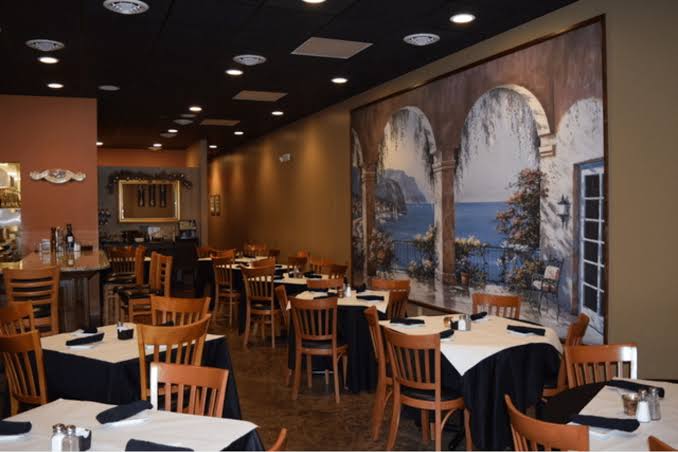 Buon Cibo Grill Dining Room with Mediterranean Mural